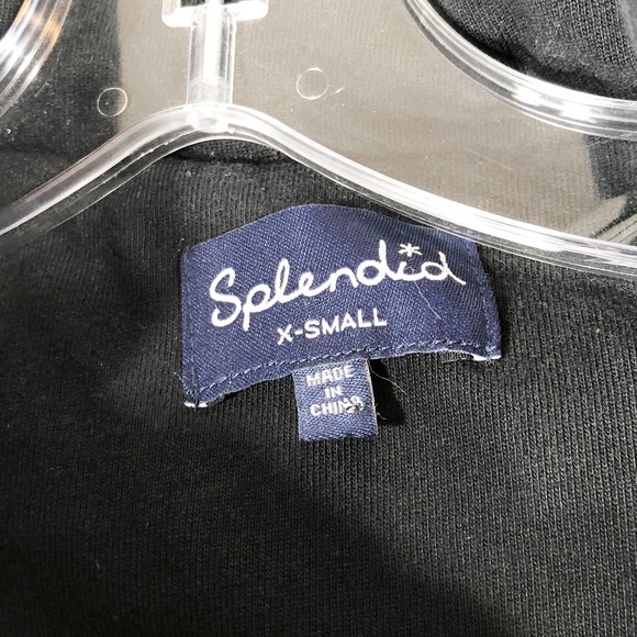 Splendid XS Vest Bridger Quilted Moto Zip Black Pockets Cotton Solid Collar 1054 - Picture 7 of 8